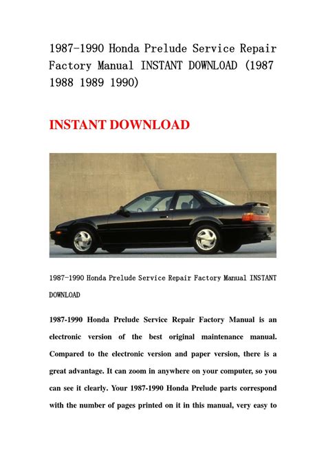Honda Prelude Repair Manual Ebook PDF