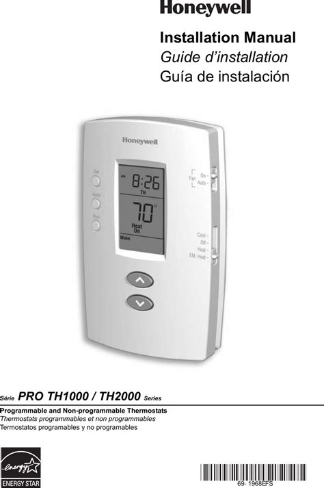 Honeywell PRO TH1000 Series Ebook PDF