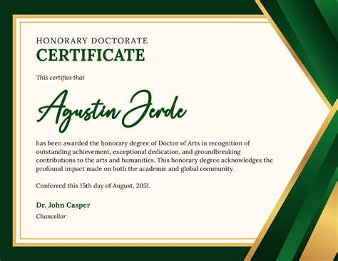 Honorary Doctorate Template