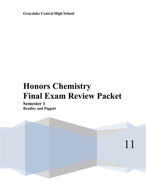 Honors Chemistry Final Exam - Riverdale High School.doc Ebook Reader