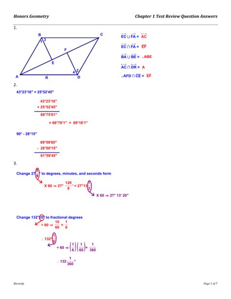 Honors Geometry B Exam Review Answers Epub