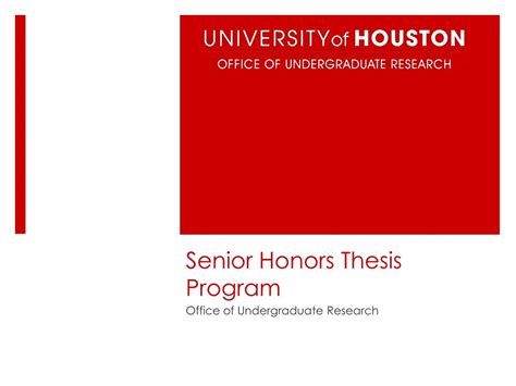 Honors Thesis Program: