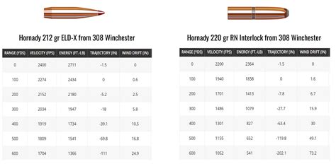 Hornady 308 Ballistics Chart