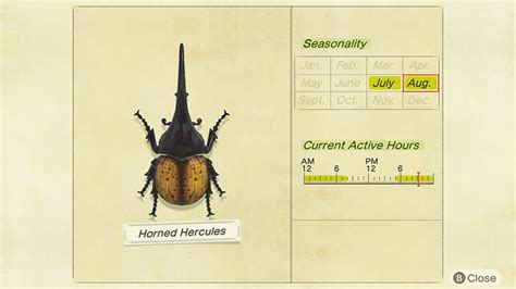 Horned Hercules in Animal Crossing: New Horizons