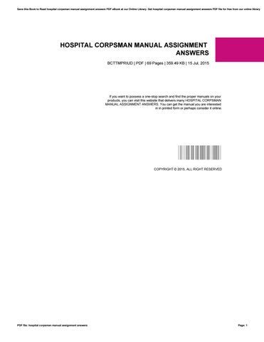 Hospital Corpsman Manual Answers Epub