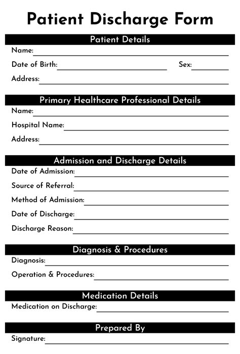 Hospital Discharge Papers Template