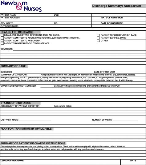 Hospital Discharge Template