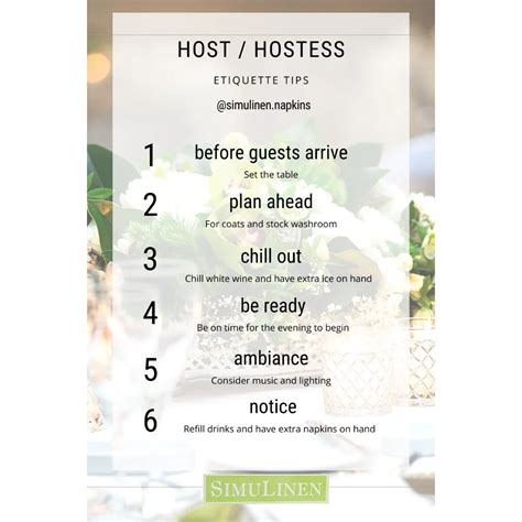 Host Etiquette