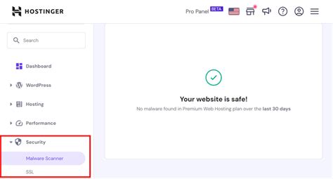 Hostinger WordPress security features and backup options