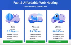 Hostwinds shared hosting plan comparison table