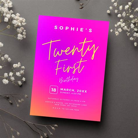 Hot Pink Invitation Template