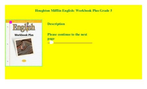 Houghton Mifflin Work Plus Grade 5 Answers Reader