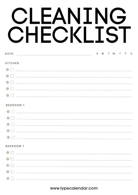 House Cleaning Checklist Template