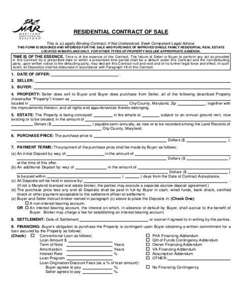 House Sale Contract Template