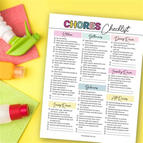 Household Chore List Template