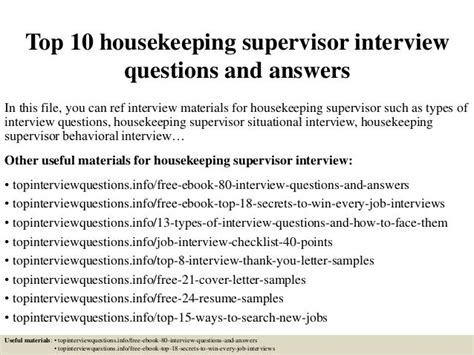 Housekeeping Supervisor Interview Questions Answers Kindle Editon