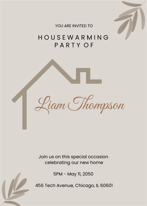 Housewarming Template Invitation