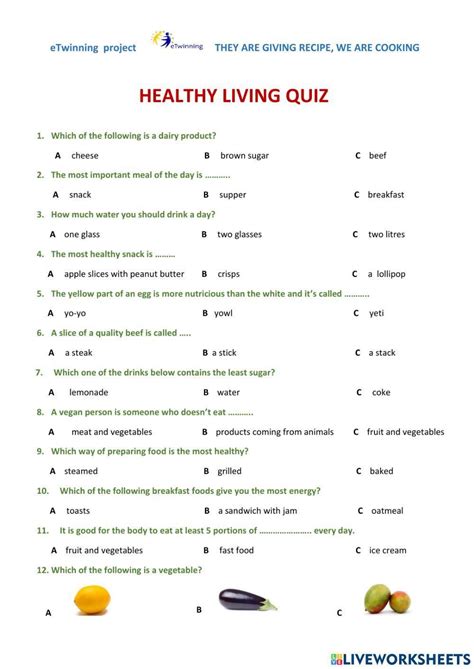 How Healthy Are You Quiz For Students Printable