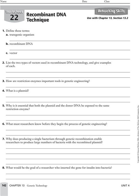 How Is Dna Manipulated Worksheet Answers PDF