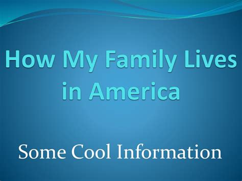 How My Family Lives in America Epub