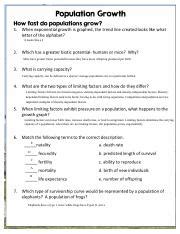 How Populations Grow Guided Answers Doc