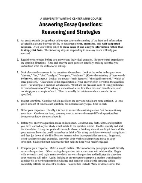 How To Answer Essay Questions Reader