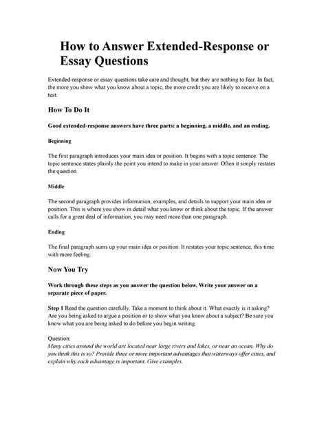 How To Answer Essay Type Questions Reader