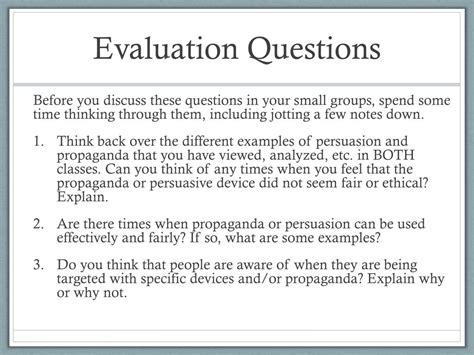 How To Answer Evaluation Questions Reader