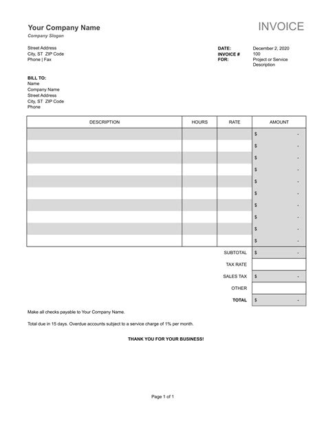 How To Create An Invoice Template In Excel