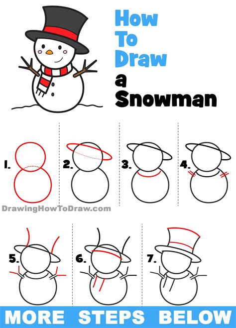 How To Draw A Snowman For Kids