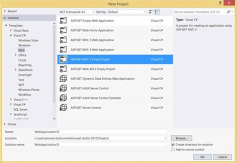 How To Install Mvc 5 Template In Visual Studio 2012
