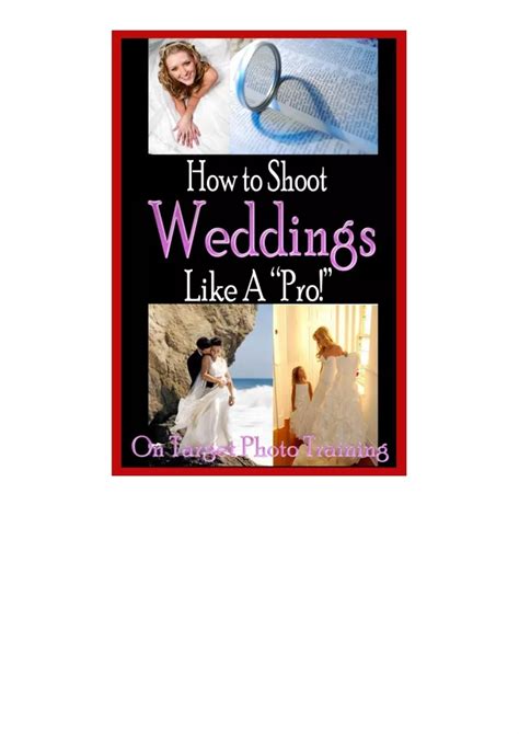 How To Shoot Weddings Like A Pro On Target Photo Training Book 21 Doc