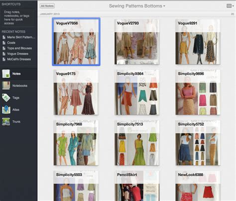 How To Use Evernote To Catalog Sewing Patterns