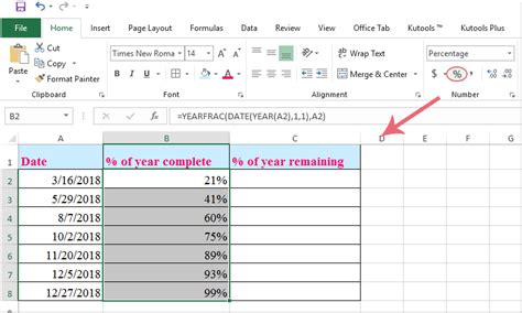 How to Calculate the Percentage of the Year That Has Passed
