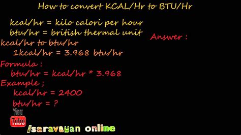 How to Convert BTU/hr to kcal/hr: A Comprehensive Guide