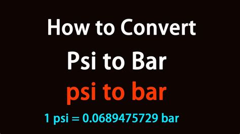 How to Convert Psi to Bar: A Comprehensive Guide