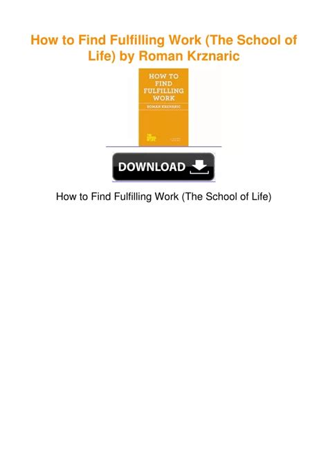 How to Find Fulfilling Work The School of Life Kindle Editon