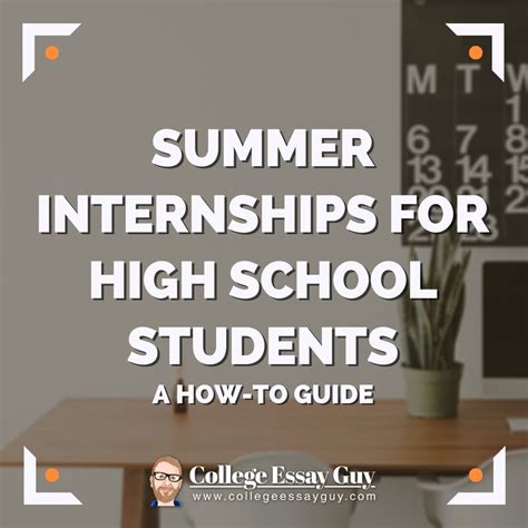 How to Get an Internship in High School