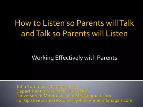 How to Listen so Parents Will Talk and Talk so Parents Will Listen Epub