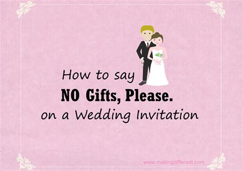 How to Politely Request No Gifts on Your Wedding Invitation