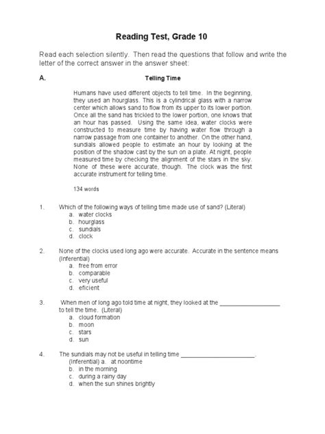 How to Prepare for the FTP Grade 10 Reading Assessment