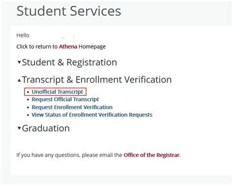 How to Request an Unofficial Transcript