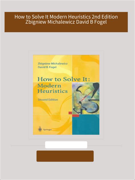 How to Solve It Modern Heuristics 2nd Revised and Extended Edition Reader