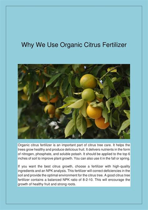 How to Use Organic Citrus Fertilizer