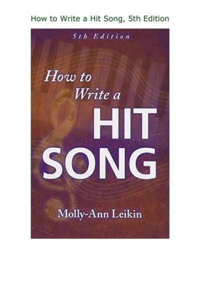 How to Write a Hit Song, 5th Edition Ebook Doc