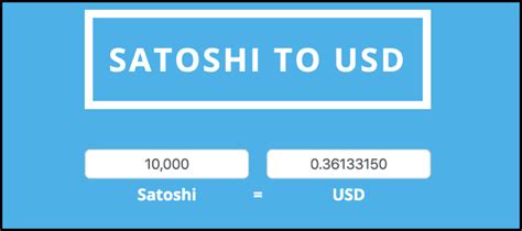 How to convert 10,000 satoshi to USD