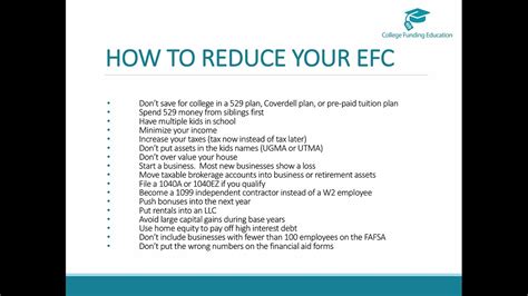 How to lower your EFC