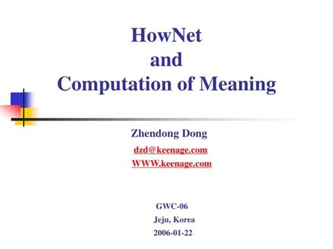 Hownet And the Computation of Meaning PDF