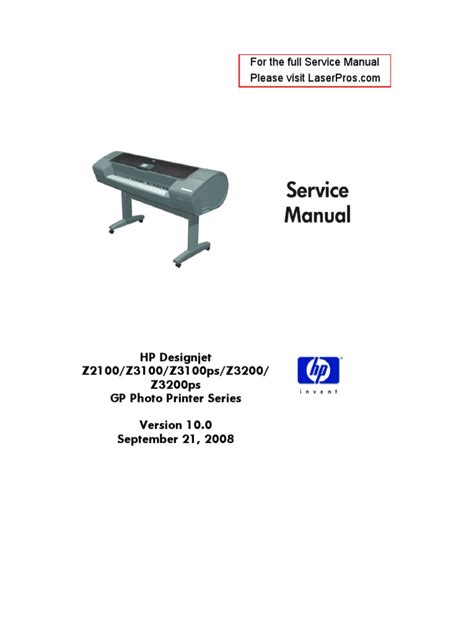 Hp Designjet Z2100 Service Manual Ebook Kindle Editon