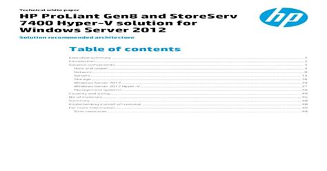 Hp Proliant Gen8 And Storeserv 7400 Hyper V Solution For Kindle Editon